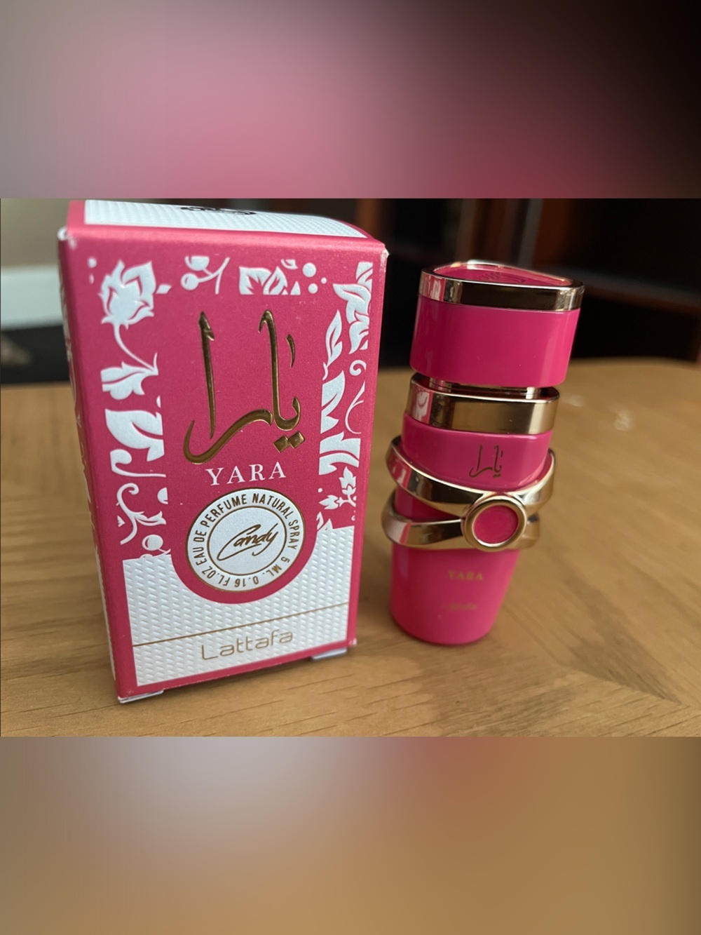 Yara Pink & Gold Women's Refillable Perfume Atomizer by Lattafa